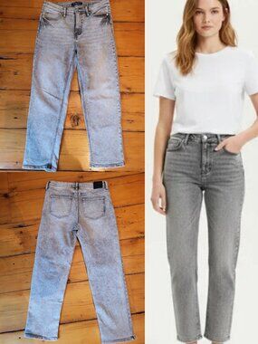 Scotch & Soda High Five High Rise Straight Leg Gray Wash Jeans Size 8 Stove Pipe